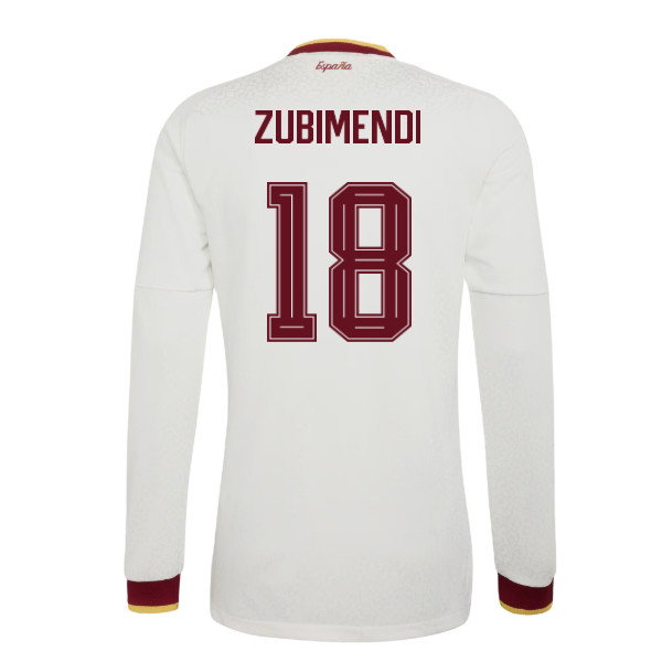 2026-2027 Spain Authentic Long Sleeves Away Shirt (Zubimendi 18)-SoccerKits Hub | Buy Soccer Jerseys Online